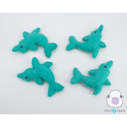 7cm Turquoise Colored Mini Felt Fish