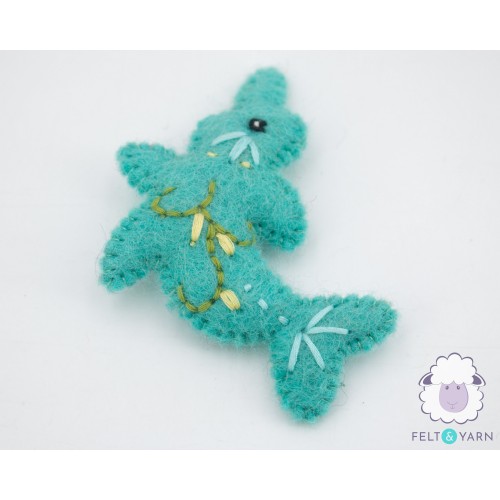 7cm Turquoise Colored Mini Felt Fish