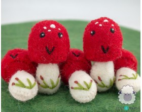 Happy Mini Felt Mushroom
