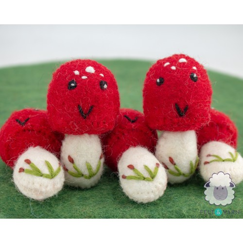 Happy Mini Felt Mushroom