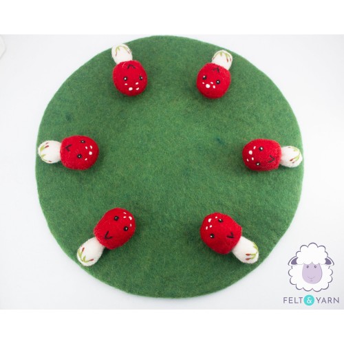 Happy Mini Felt Mushroom