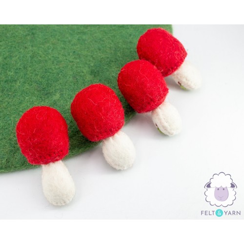 Happy Mini Felt Mushroom