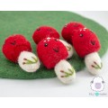 Happy Mini Felt Mushroom