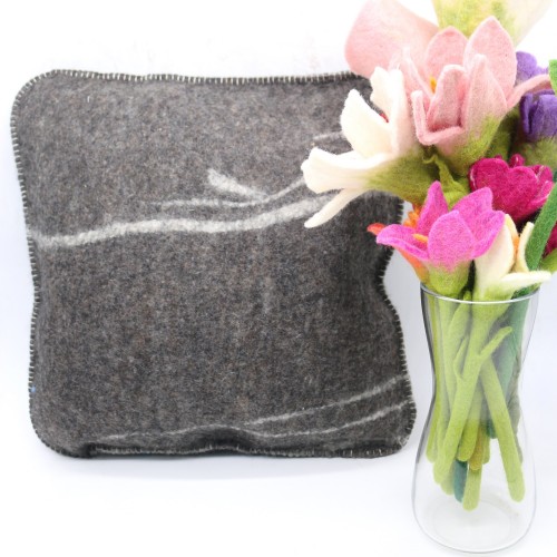 Set of 3 Natural Striped Seat Cushion