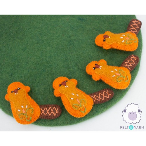 7cm Mini Felt Orange Beaver