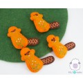 7cm Mini Felt Orange Beaver