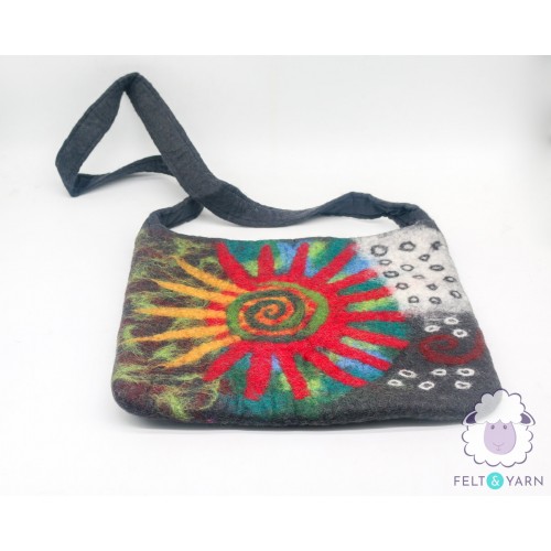 Wool Felt Sprial Design Shoulder Bag