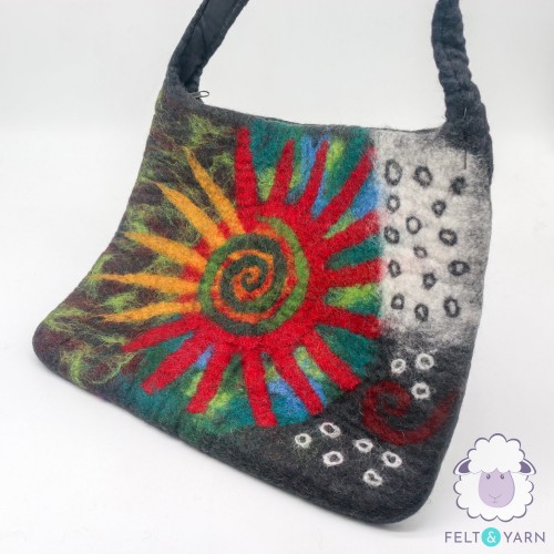 Wool Felt Sprial Design Shoulder Bag