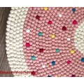 Pink Donut Felt Ball Rug