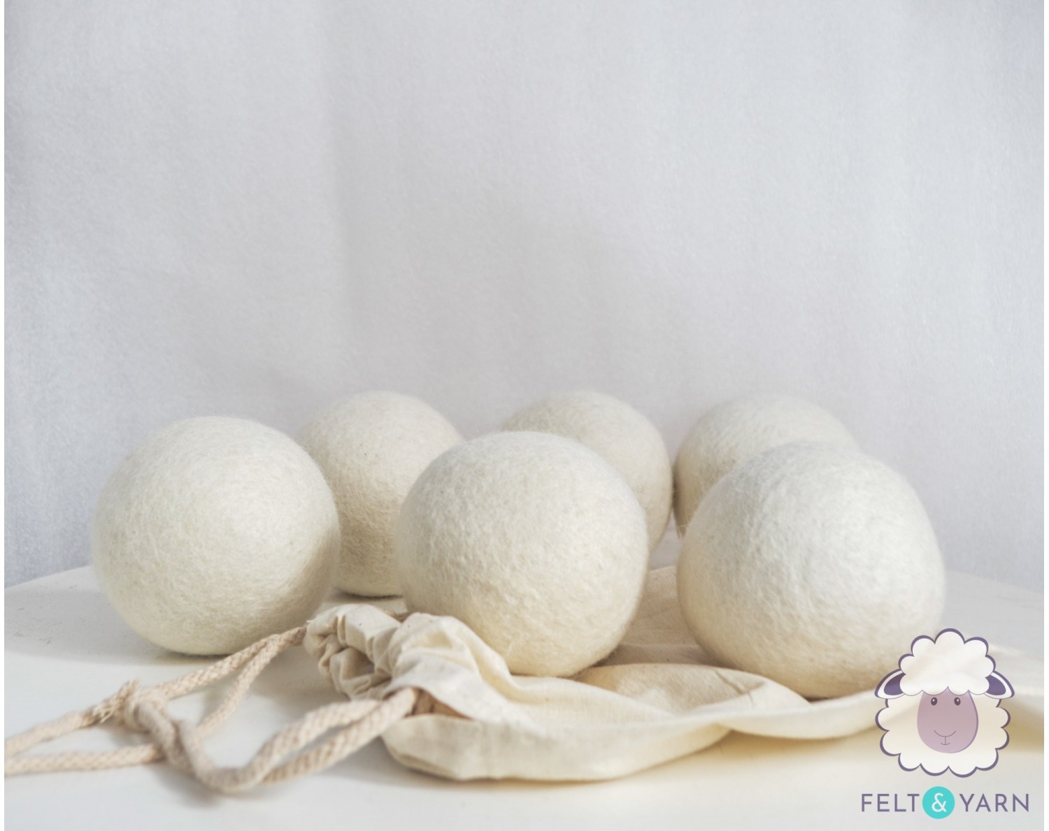Natural Wool Laundry Balls [ Felt Dryer Balls ] Felt & Yarn