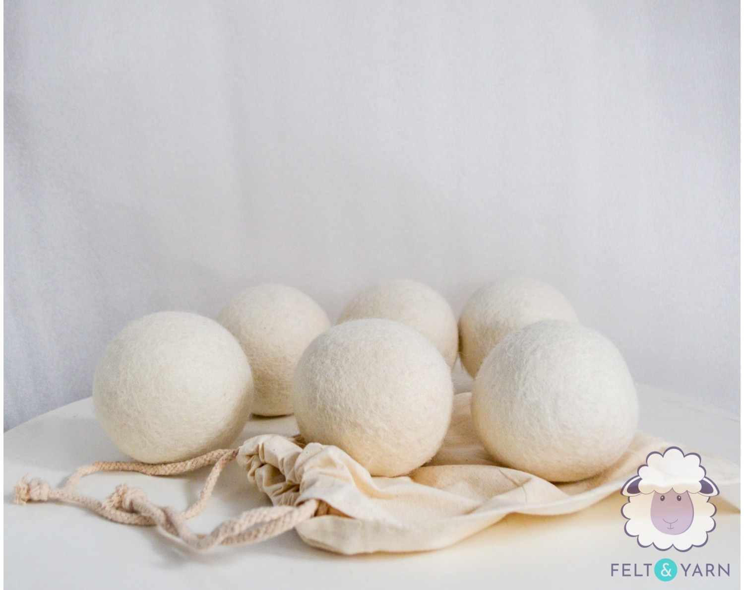 Natural Wool Laundry Balls [ Felt Dryer Balls ] Felt & Yarn