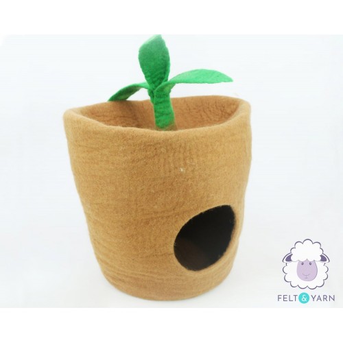 Felt Flower Pot Cat House