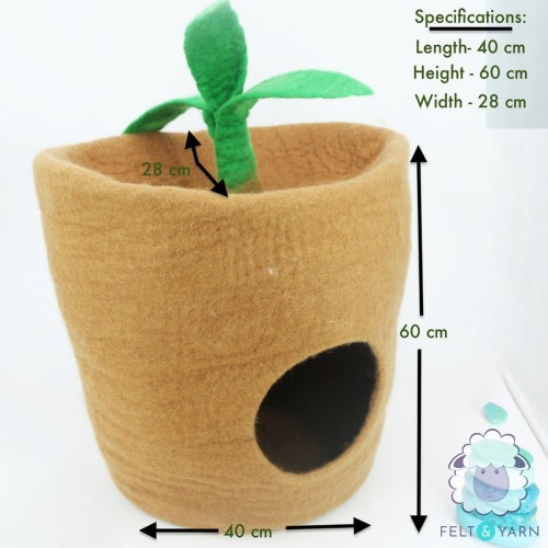 Felt Flower Pot Cat House