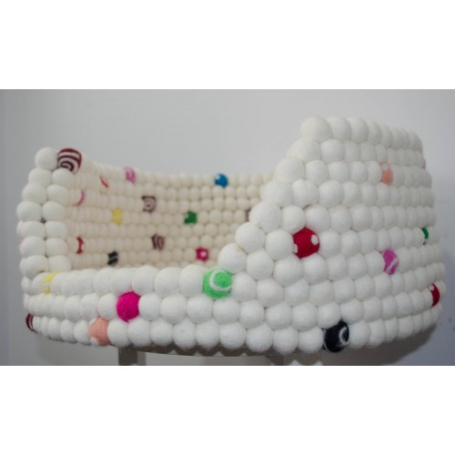plush ball dog bed
