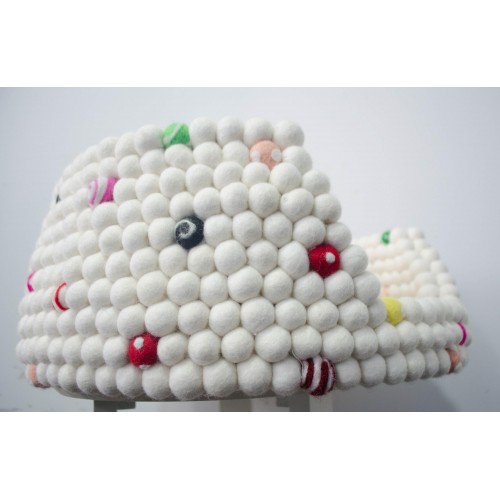 Natural Colored Felt Ball Dog Bed
