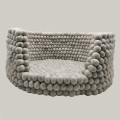 Grey Felt Ball Bolster Dog Bed