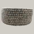 Grey Felt Ball Bolster Dog Bed