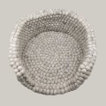 Grey Felt Ball Bolster Dog Bed