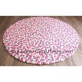 Rosy Pink Round Felt Ball Rug
