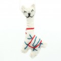 7x4cm White Felt Llama