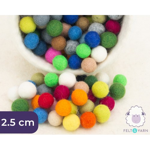 2.5cm Felt Balls | Wholesale Felt Balls