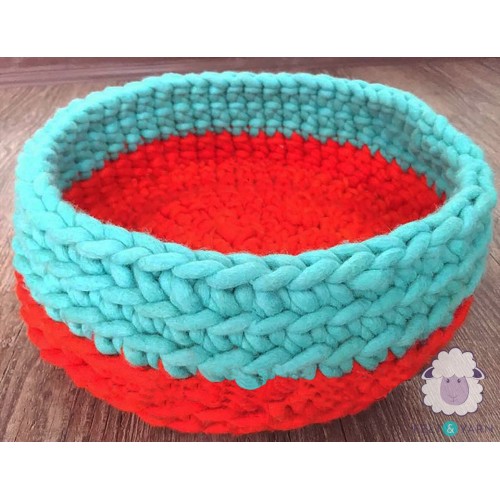 Chunky Knit Design Felt Round Dog Bed