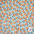 Orange and Teal Felt Ball Round Rug
