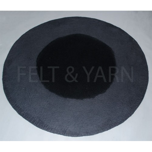 Two Tone Black Felt Rug