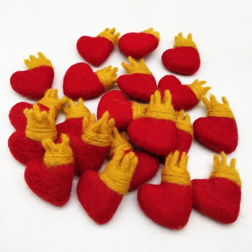 4x5cm Red Felted Heart