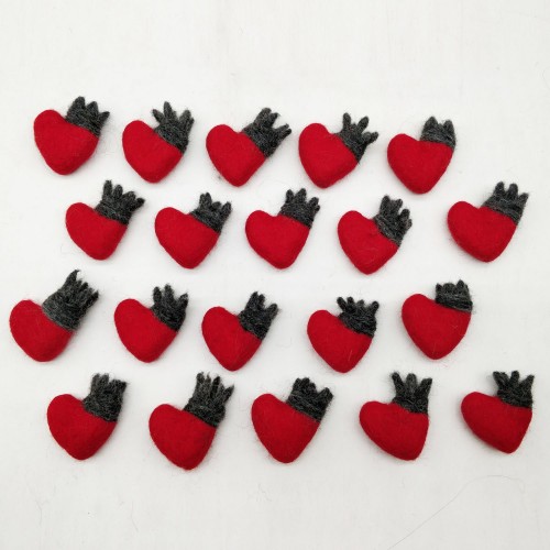 4x5cm Red Felted Heart