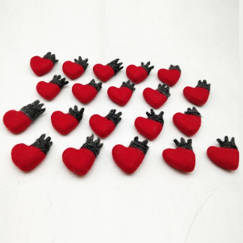 4x5cm Red Felted Heart