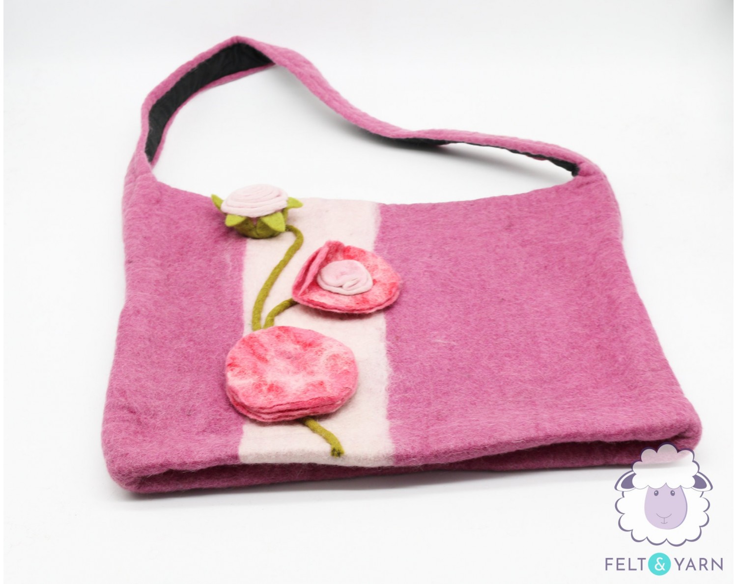 42 x 43cm Wool Felt Bag | Felt Pink Hand Bag | Shoulder Felt Bags