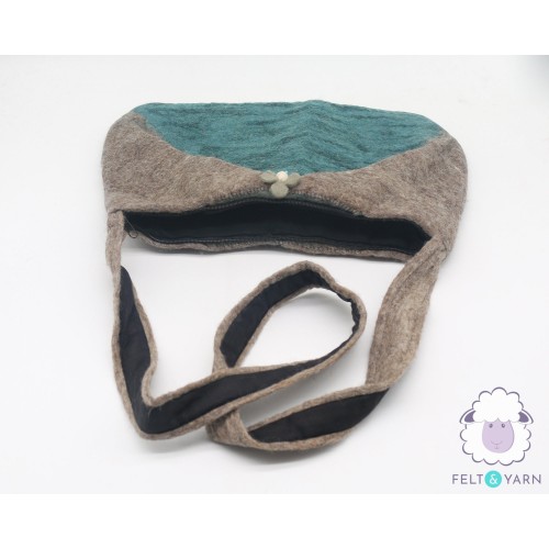 Two-Tone Felt Shoulder Bag