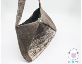 Minimalist Felt Shoulder Bag with Earthy Tones - Felt and Yarn