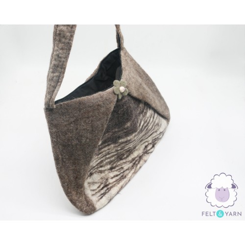 Minimalist Felt Shoulder Bag with Earthy Tones