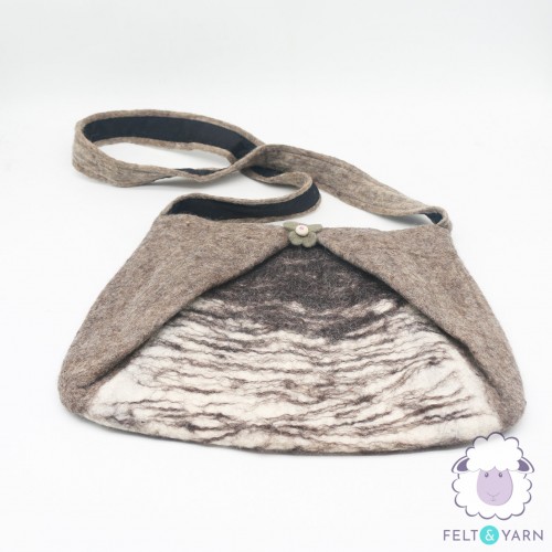 Minimalist Felt Shoulder Bag with Earthy Tones