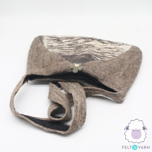 Minimalist Felt Shoulder Bag with Earthy Tones