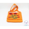 Handmade Orange Felt Bag with Flower Accent Handmade Orange Felt Bag with Flower Accent