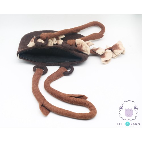 Wool Felt Flower Hand Bag - Felt and Yarn