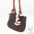 Handcrafted Felt Shoulder Bag with Floral Accents