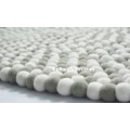 Gray White Felt Ball Round Rug