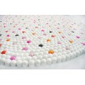 White Felt Ball Rug with Multicolor Sprinkles