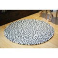 Light Blue and Black Felt Ball Rug