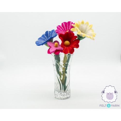 Bulk Handmade Multicolored Wool Felt Flowers