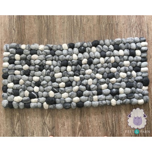 Black, Grey and White Pebble Rug