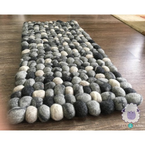 Black, Grey and White Pebble Rug
