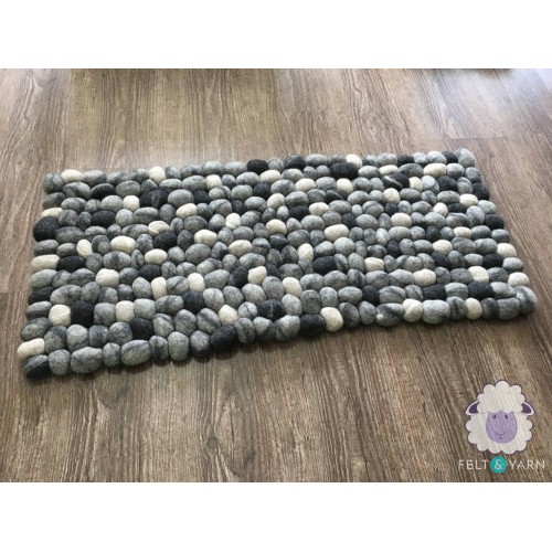 Black, Grey and White Pebble Rug