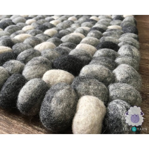 Black, Grey and White Pebble Rug
