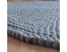 Dark Gray Felt Ball Rug