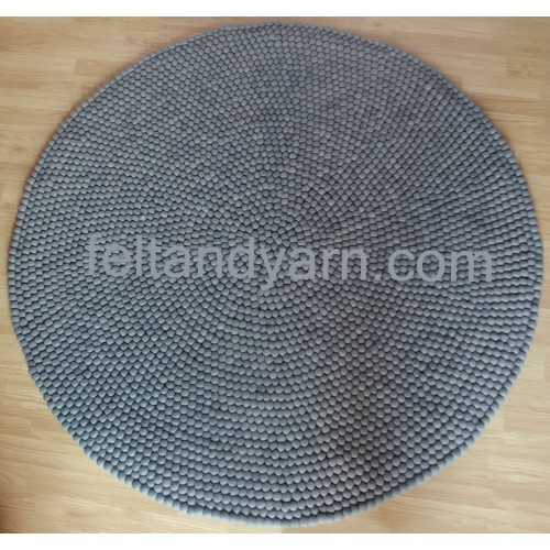 Dark Gray Felt Ball Rug